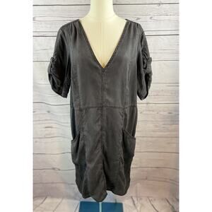 Anthropologie Pilcro & The Letterpress Charcoal Shirt Dress Large Utility Tunic